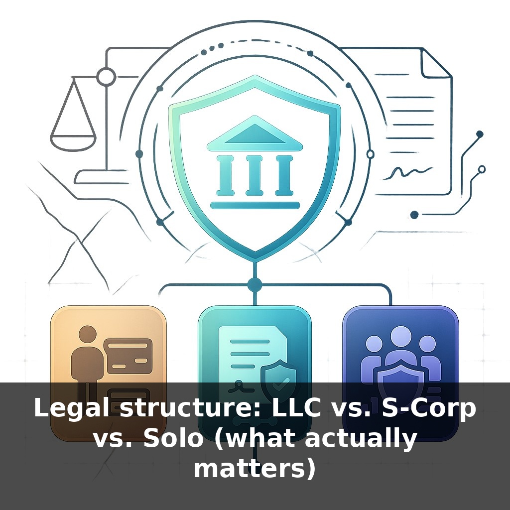 Legal structure: LLC vs. S-Corp vs. Solo (what actually matters)