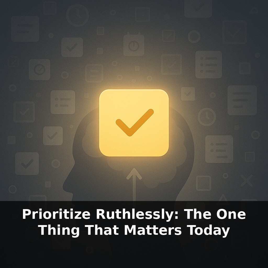 Prioritize Ruthlessly: The One Thing That Matters Today